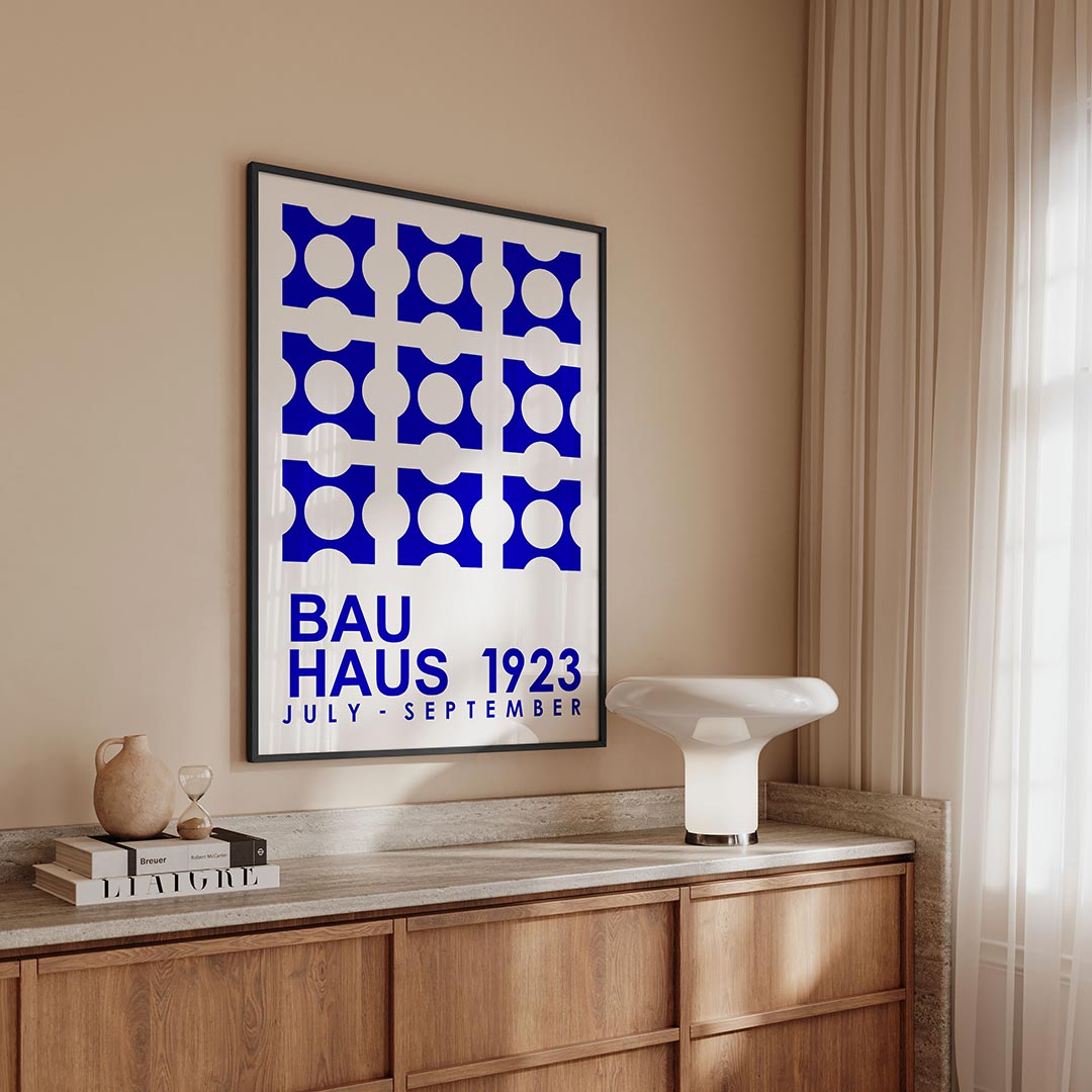 Vormen en vlakken – geometrische Bauhaus poster in staand formaat