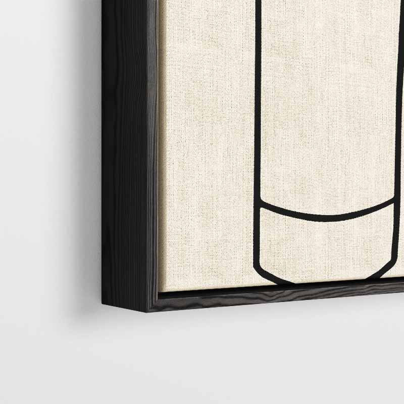 Wijn en Glas Minimalistische Lijntekening – plexiglas wanddecoratie in portret formaat