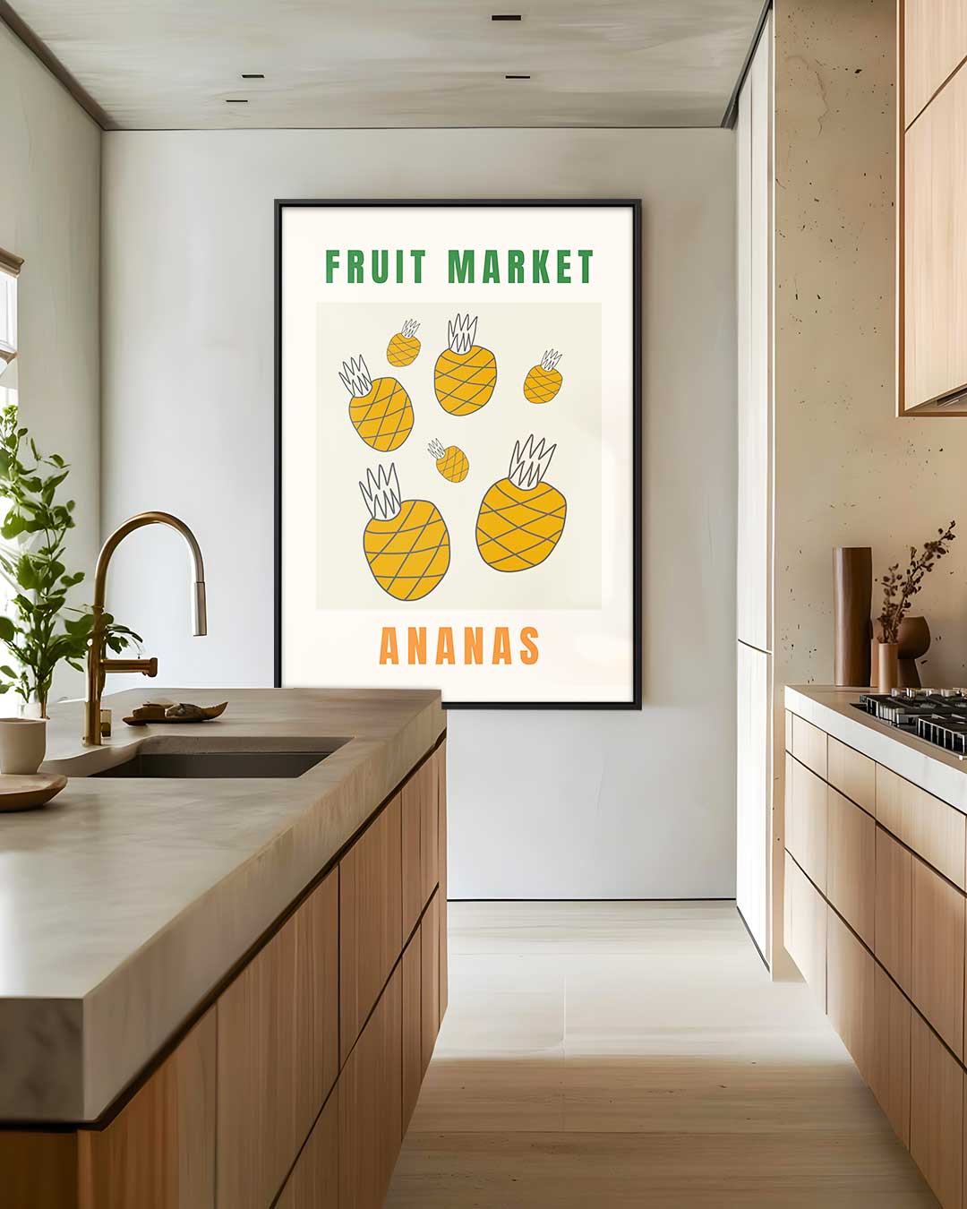 Fruit Market Ananas Poster – staand kunstwerk voor modern interieur