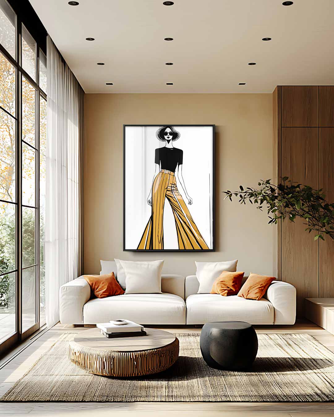 Elegante Mode-Illustratie – staand kunstwerk voor modern interieur