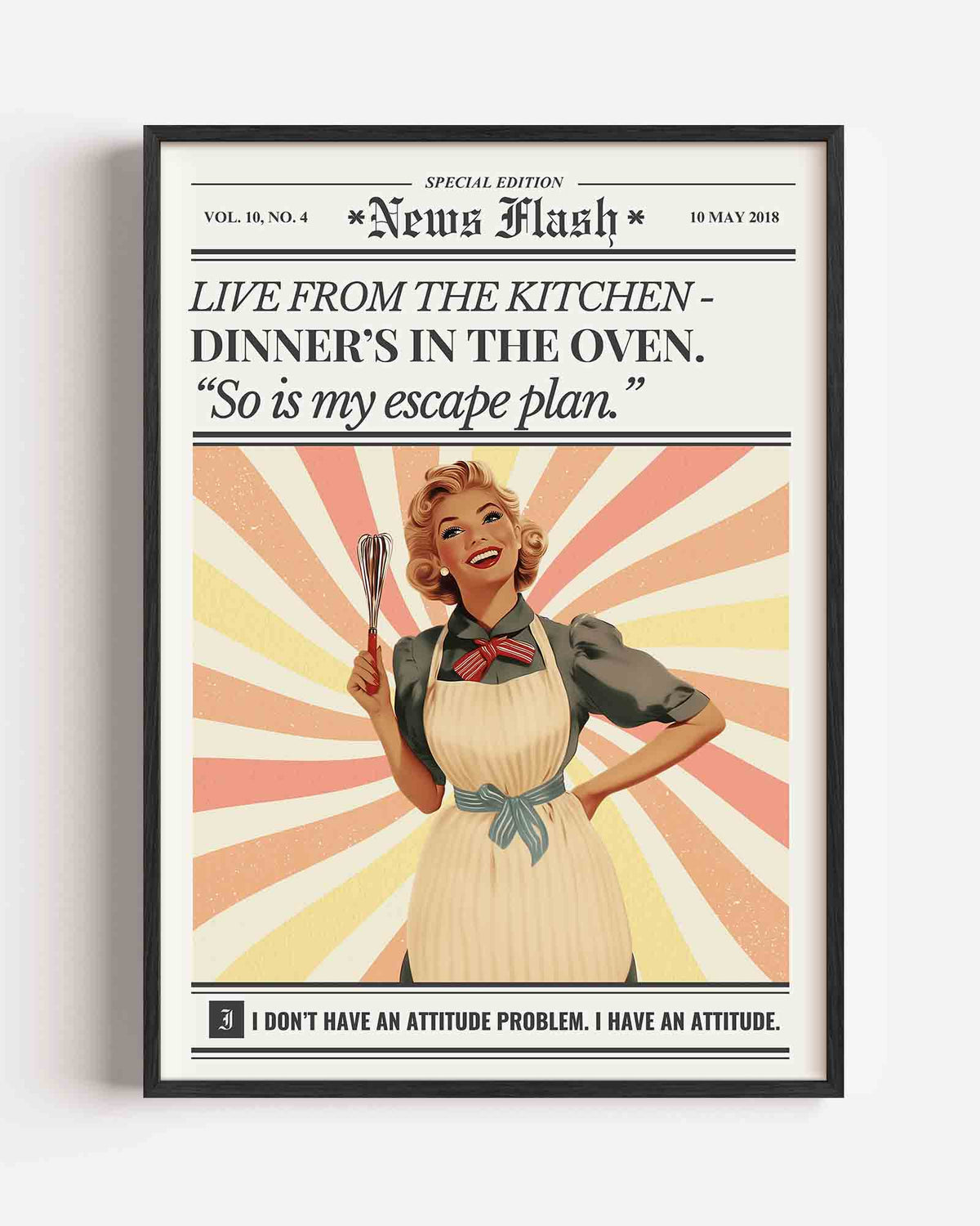 Vintage keuken – Pop Art portret poster als wanddecoratie