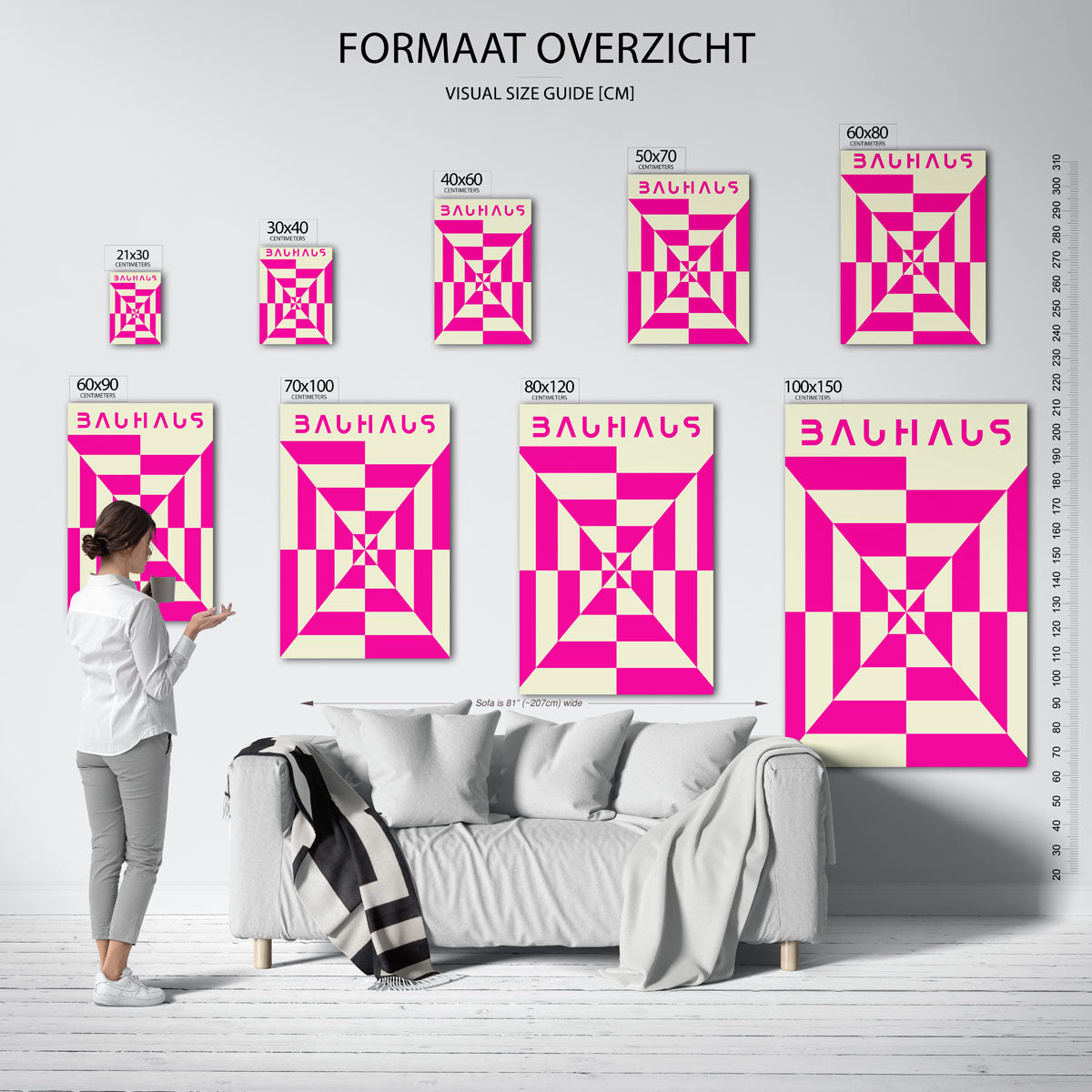 Vormritme en kleur – geometrische poster in Bauhaus-stijl van WallArtistic