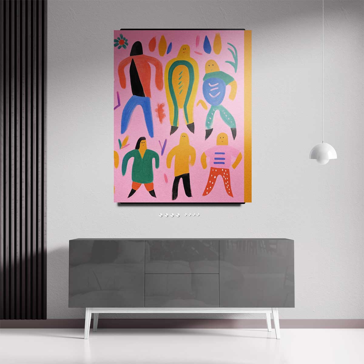 Kleurrijke Dans van Vormen – staand kunstwerk voor modern interieur