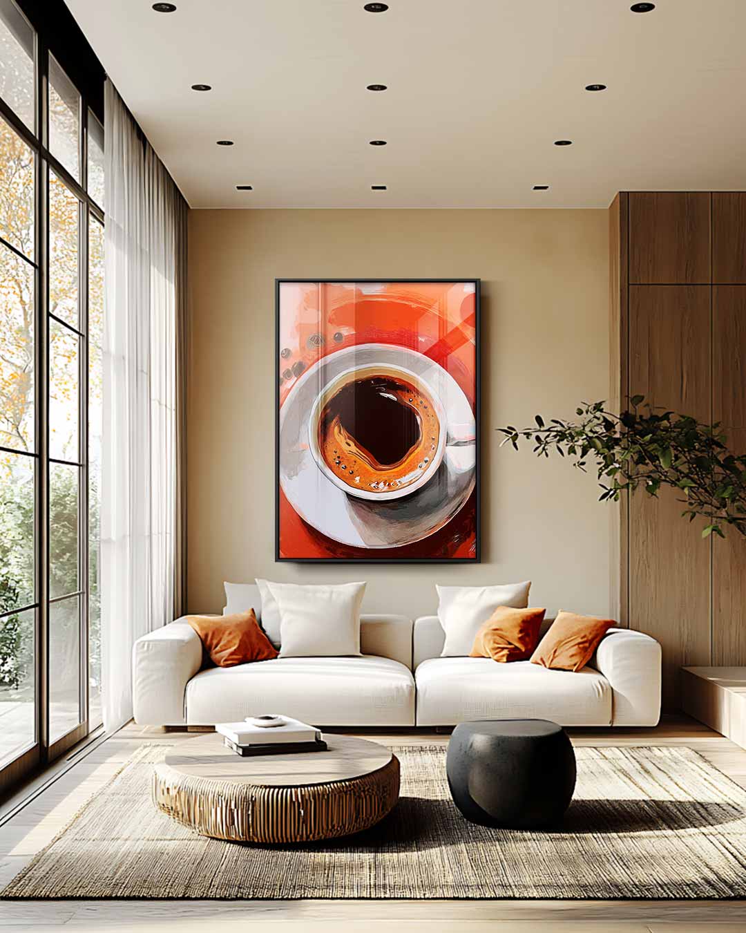 Koffie Moment – plexiglas wanddecoratie in portret formaat