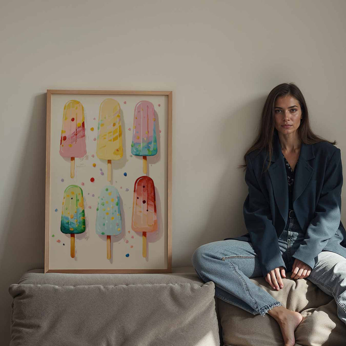 Zomerse IJsjes – staande keuken wanddecoratie van WallArtistic