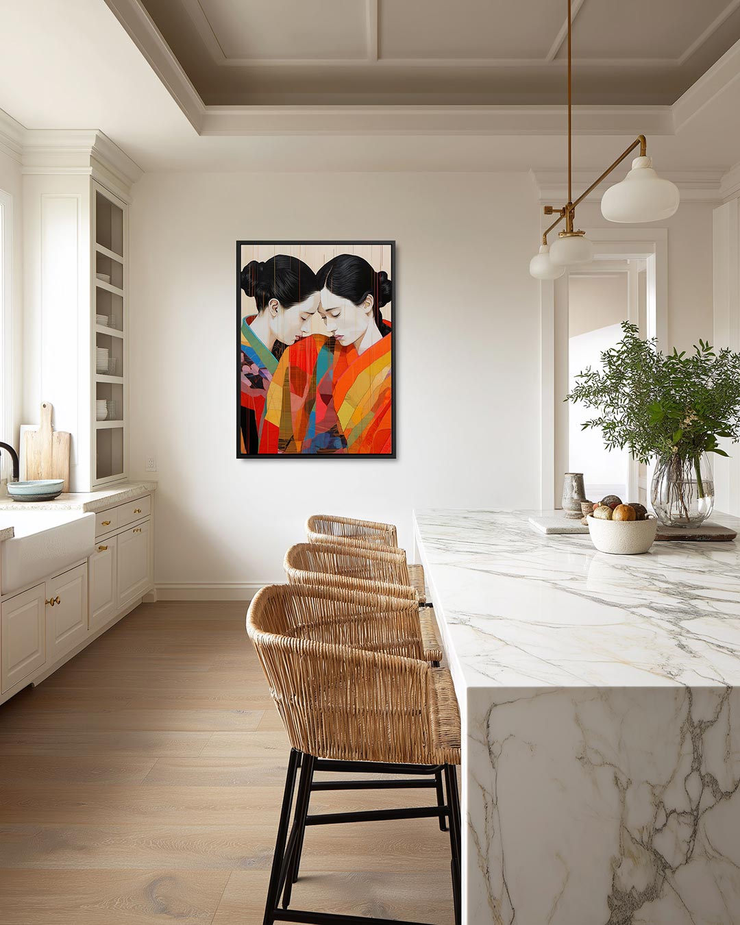 Kleurrijke harmonie – staand wanddecoratie kunstwerk