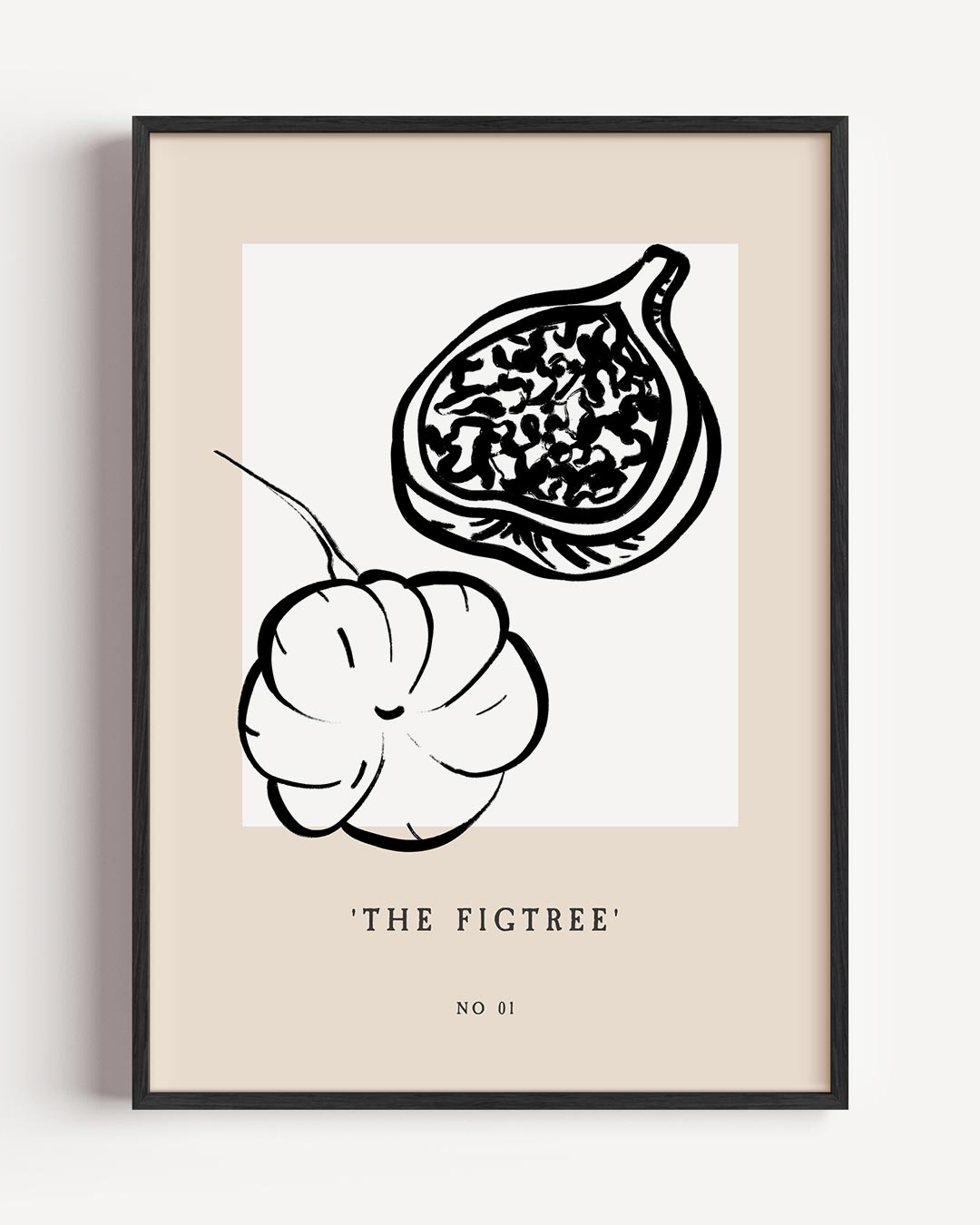 Minimalistische Vijgenboom Illustratie – keuken portret poster als wanddecoratie