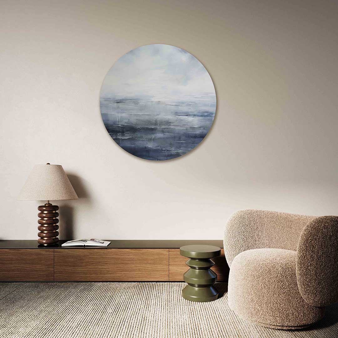 Mistige horizon – Pop Art muurcirkel als ronde wanddecoratie