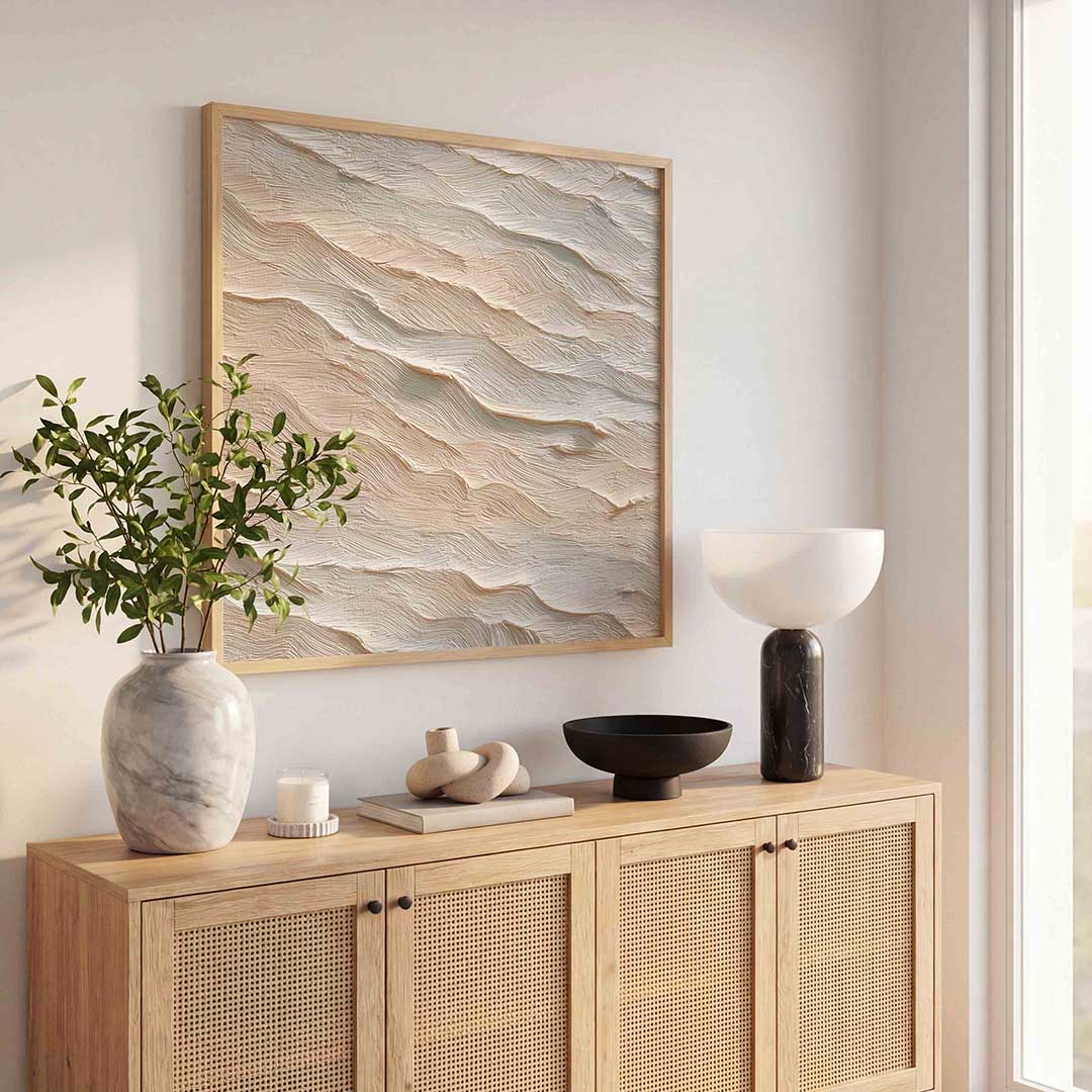 Beige textuur – abstracte wandkunst als vierkante poster