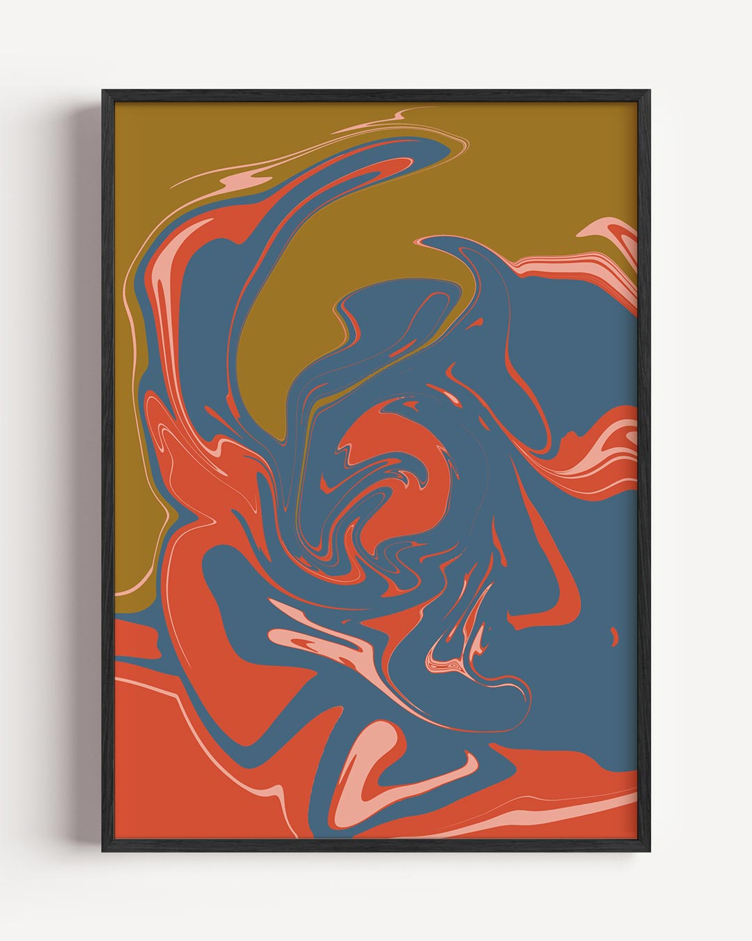 Moderne Swirl Kunstposter – kleurrijke abstracte portret poster als wanddecoratie