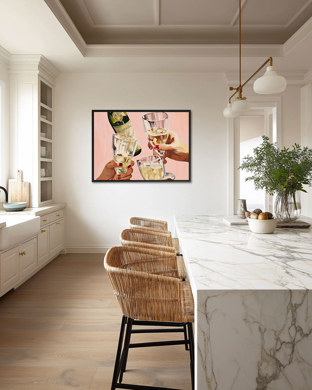 Feestelijke toast – liggende wanddecoratie