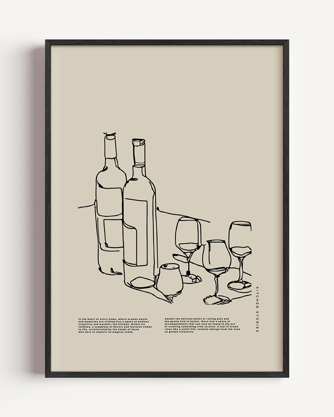 Rustieke Wijn & Dineer – keuken portret poster als wanddecoratie