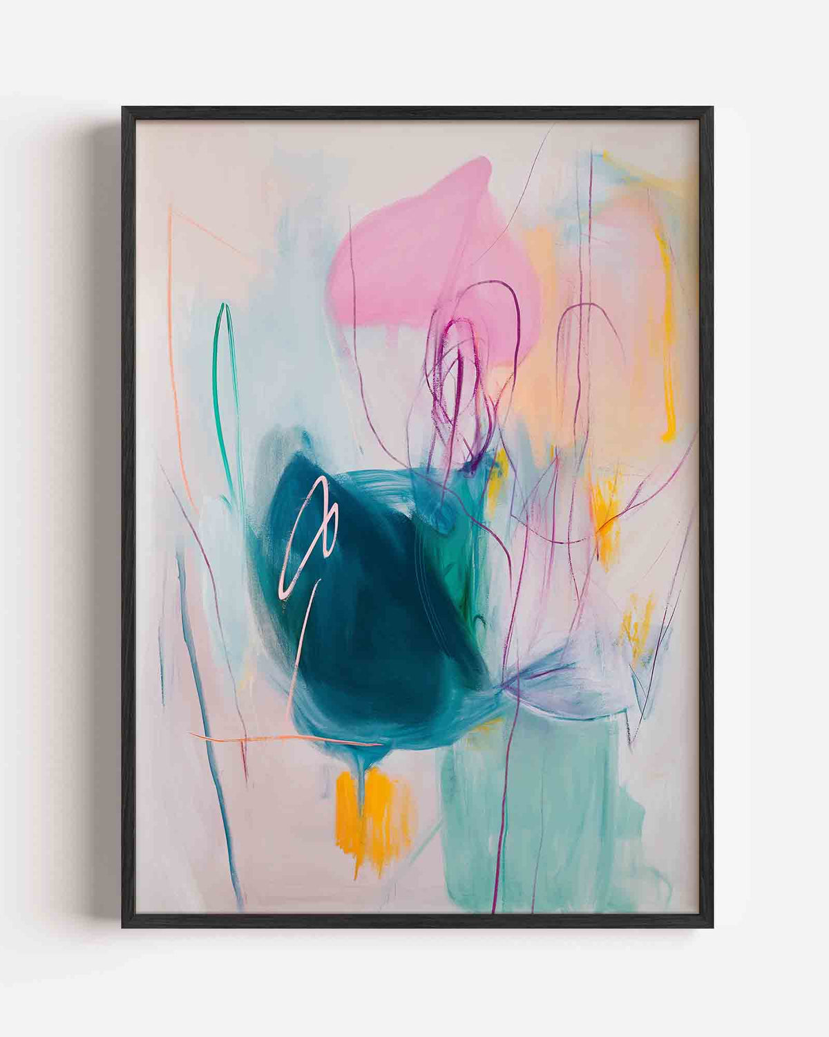 Abstracte vormen en kleuren – Kunst & Design poster als staande wanddecoratie