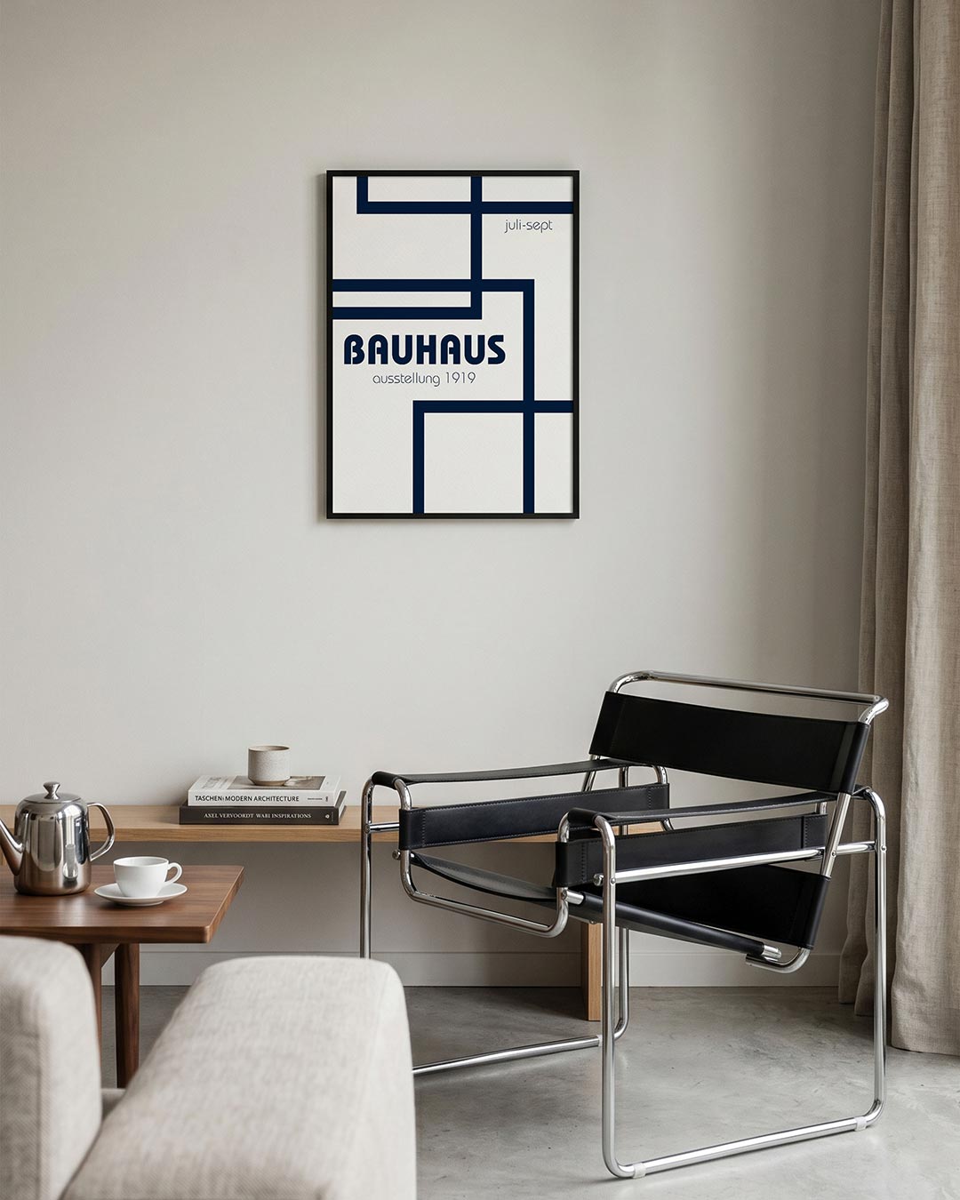 Lijnen en vlakken – geometrische Bauhaus poster in staand formaat