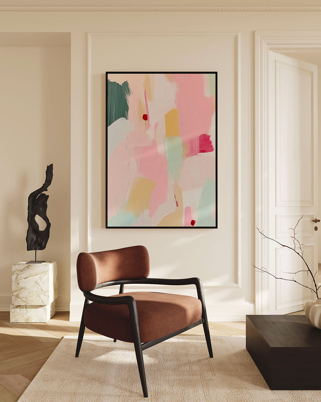 Kleurrijke vormen – staand wanddecoratie kunstwerk