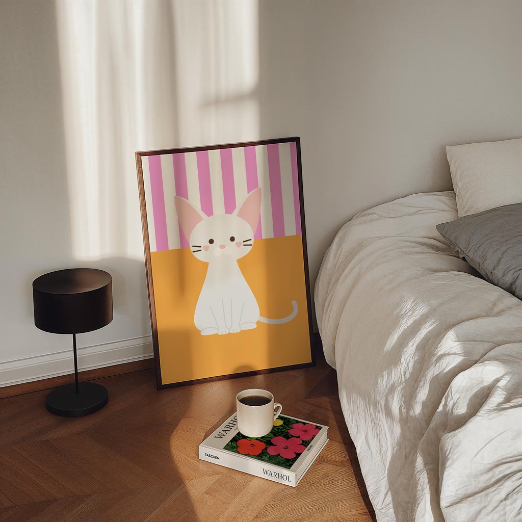 Schattige Kattenposter – staande kinderkamer wanddecoratie van WallArtistic