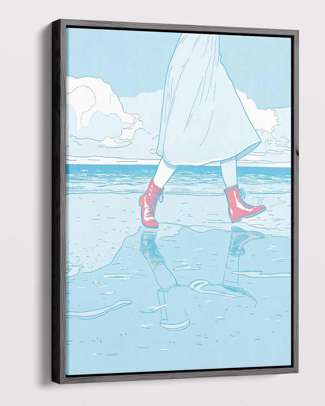 Roodlaarsjes aan Zee – dibond kunstwerk als wanddecoratie