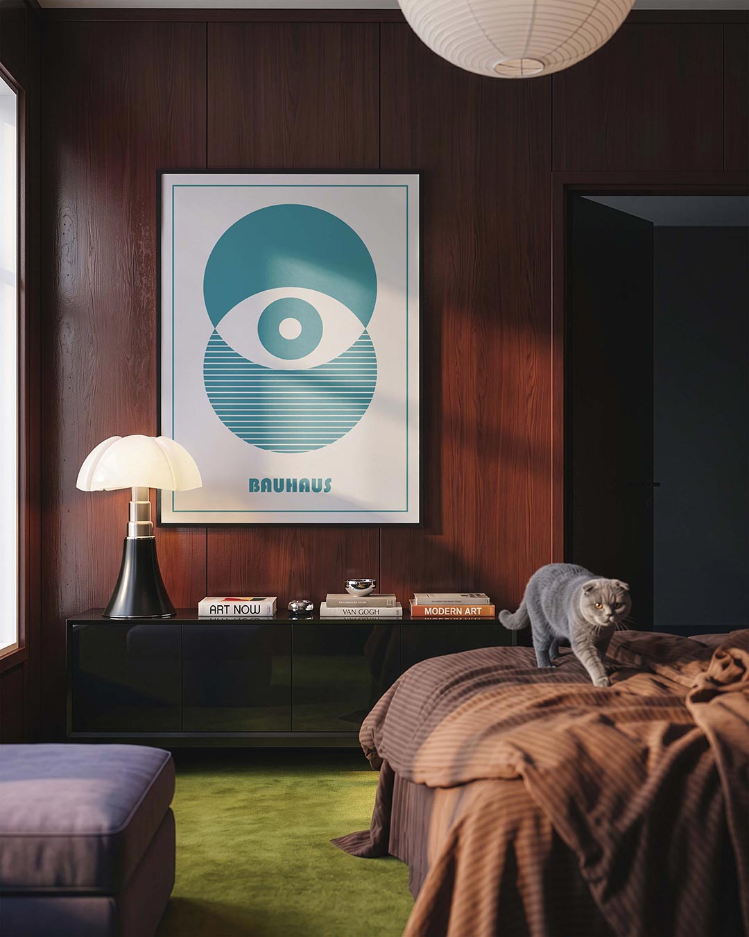 Cirkelstructuur – geometrische Bauhaus poster in staand formaat