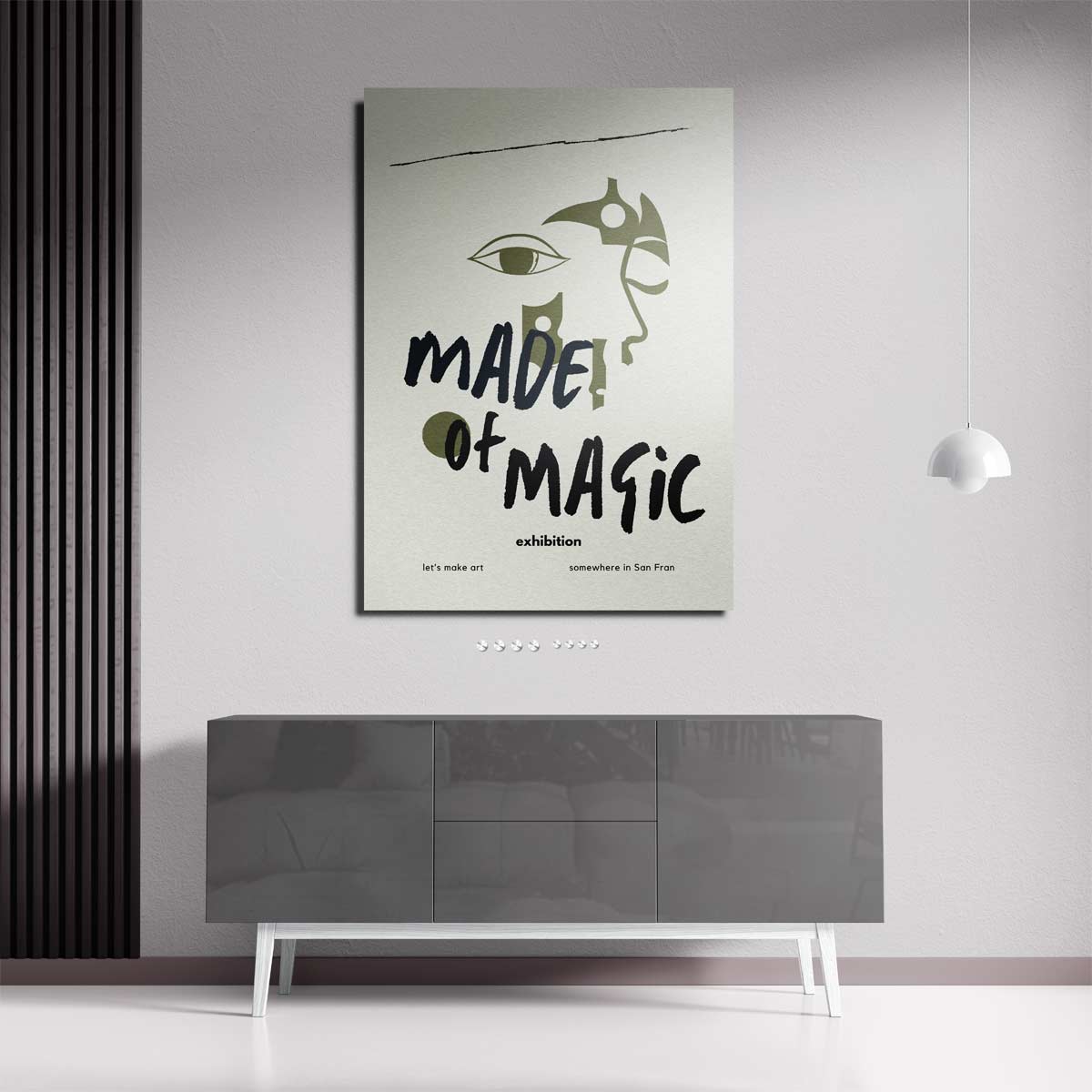 Made of Magic kunsttentoonstelling – staande wandkunst voor woonkamer of interieur