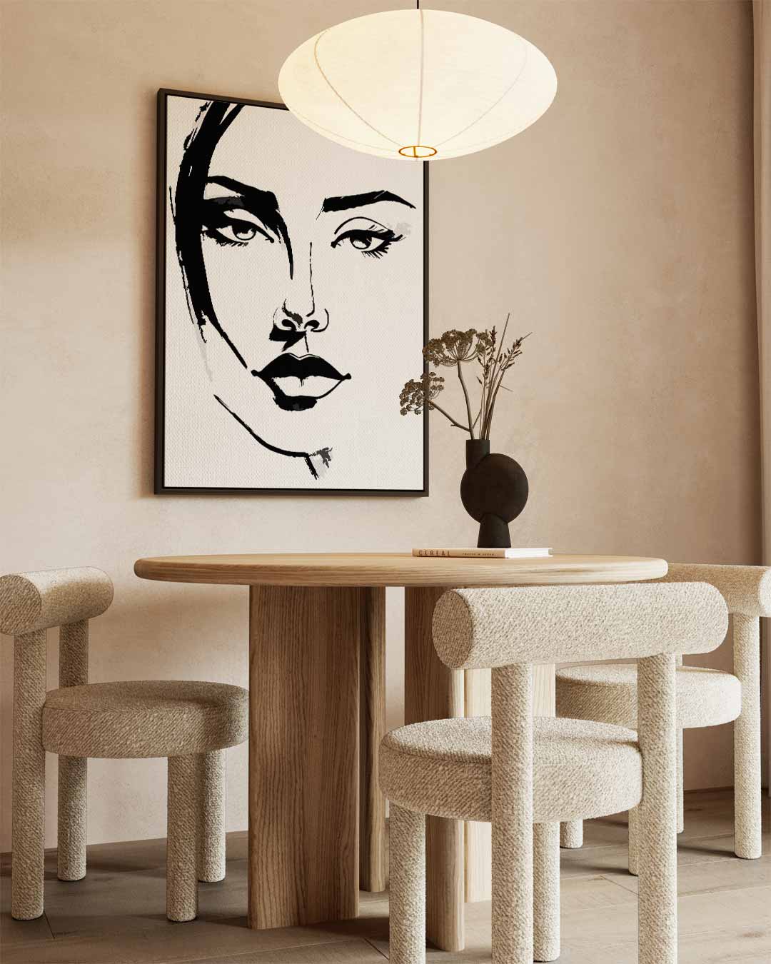 Minimalistisch Portret – dibond wanddecoratie in staand formaat