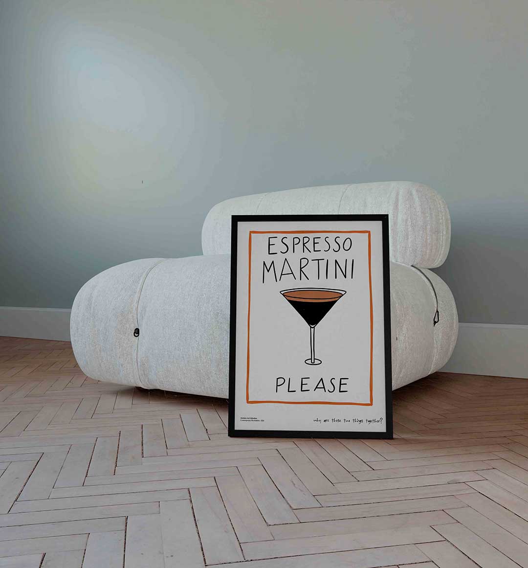 Espresso martini please – Streetart wandkunst als portret poster