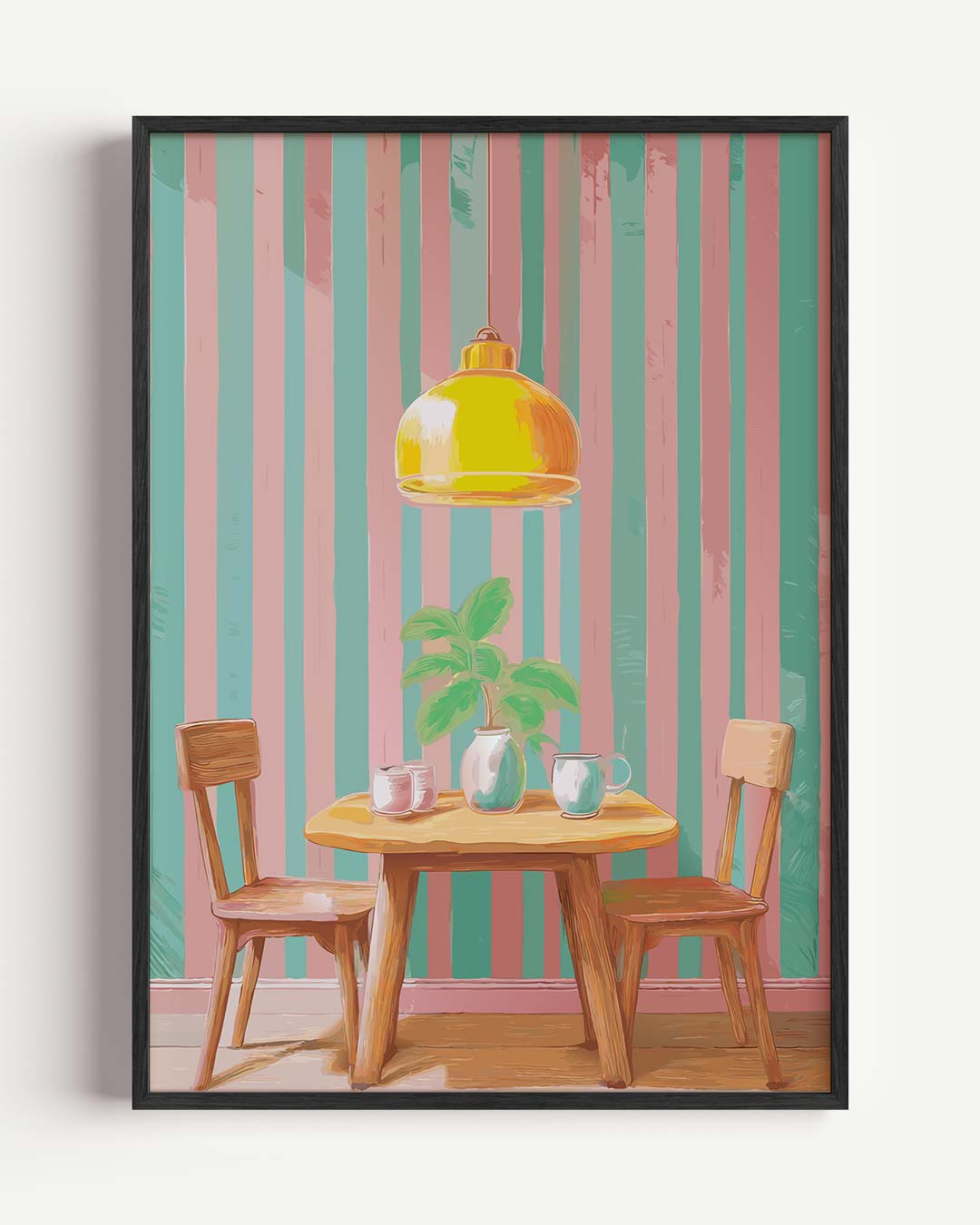 Gezellige Retro Keukenhoek – keuken portret poster als wanddecoratie