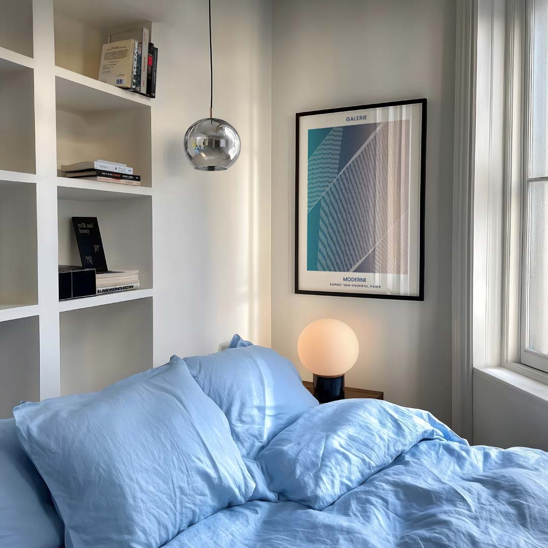 Moderne Expositie – staande kleurrijke abstracte wanddecoratie van WallArtistic