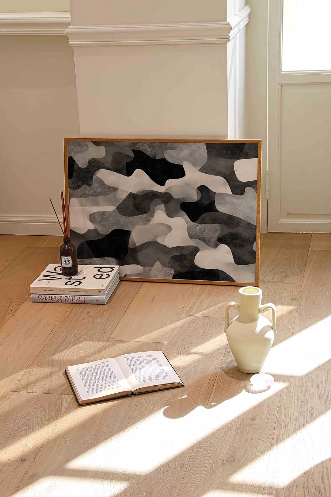 Abstracte vormen – liggende abstracte wanddecoratie van WallArtistic