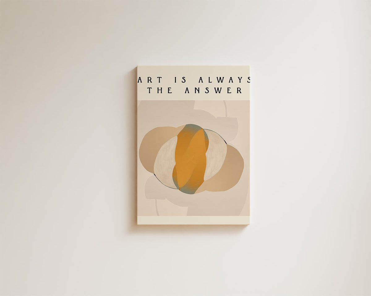 Kunst is Altijd het Antwoord – kunstwerk met zwarte baklijst