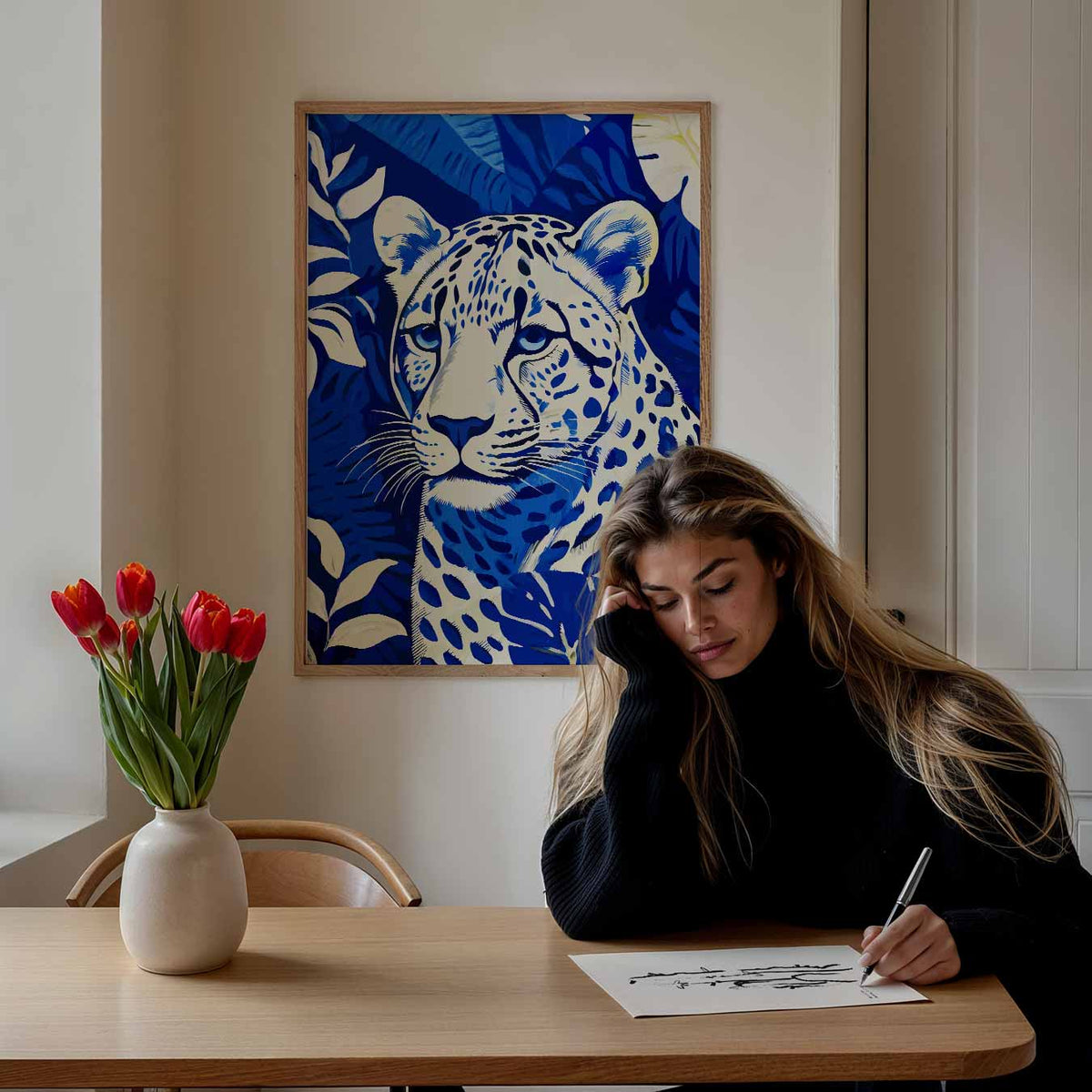 Wondere Wereld van de Luipaard – staande dieren wanddecoratie van WallArtistic