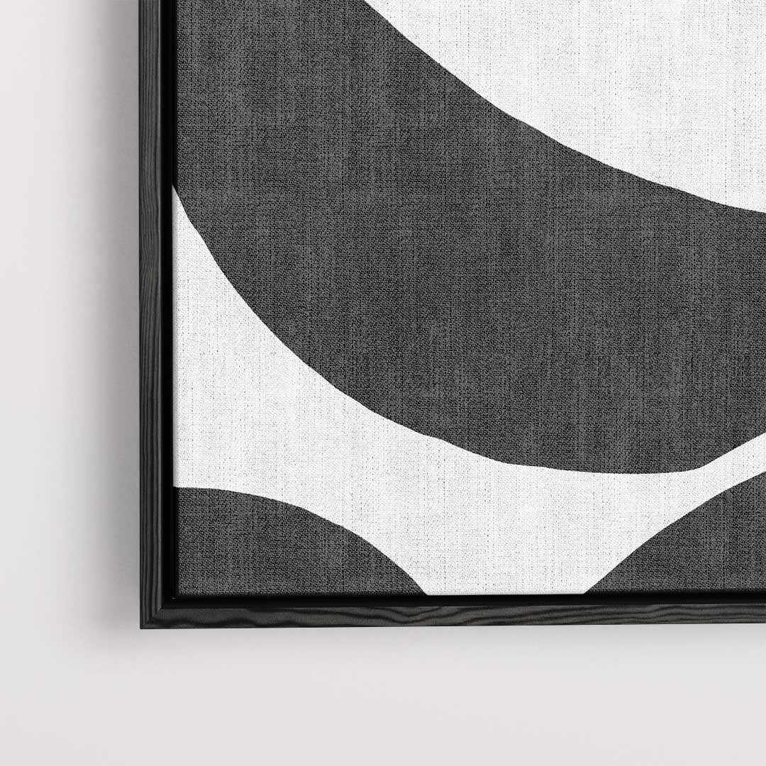 Zwarte Golven op Witte Achtergrond – dibond kunstwerk als wanddecoratie
