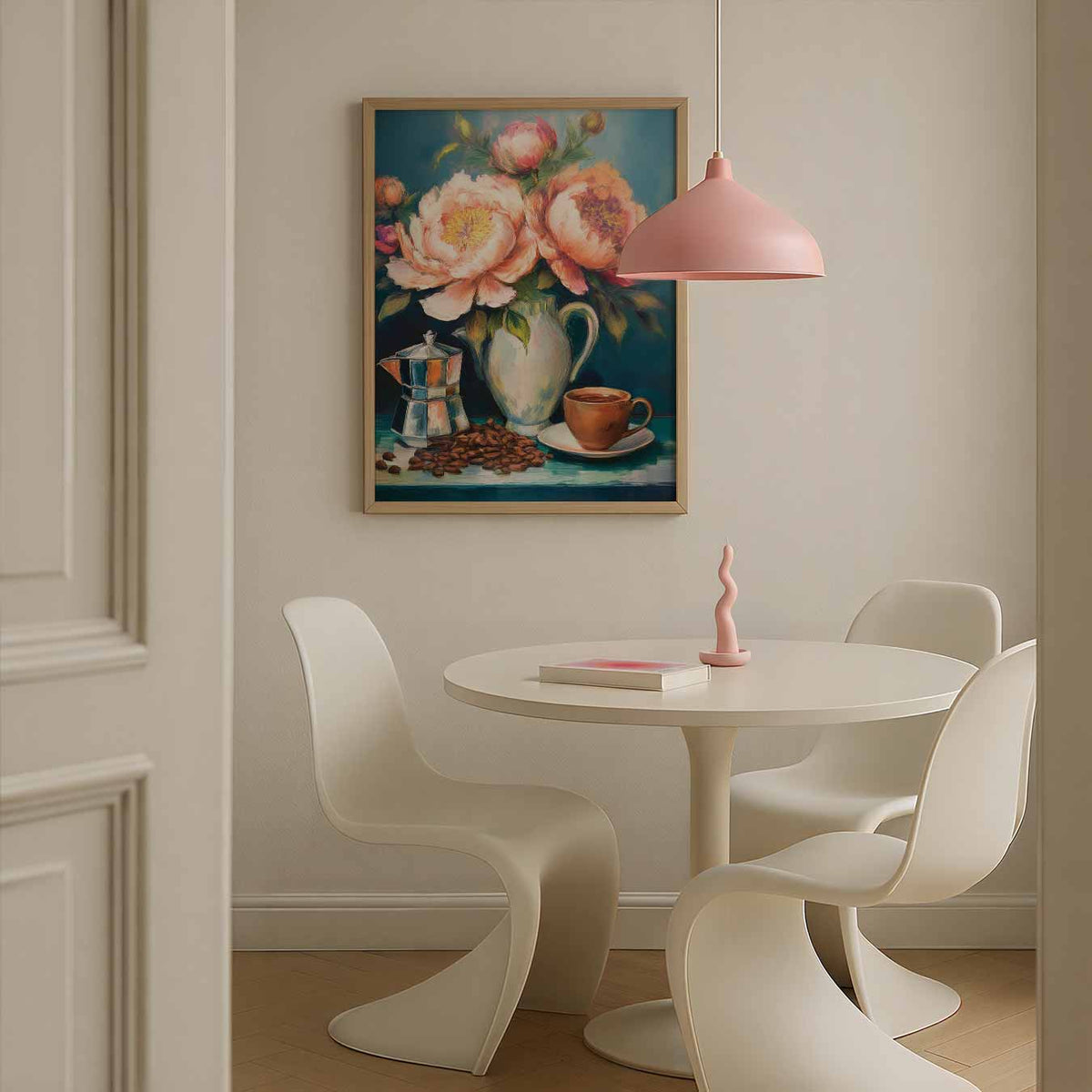 Koffie en Bloemen – bloemen poster in staand formaat