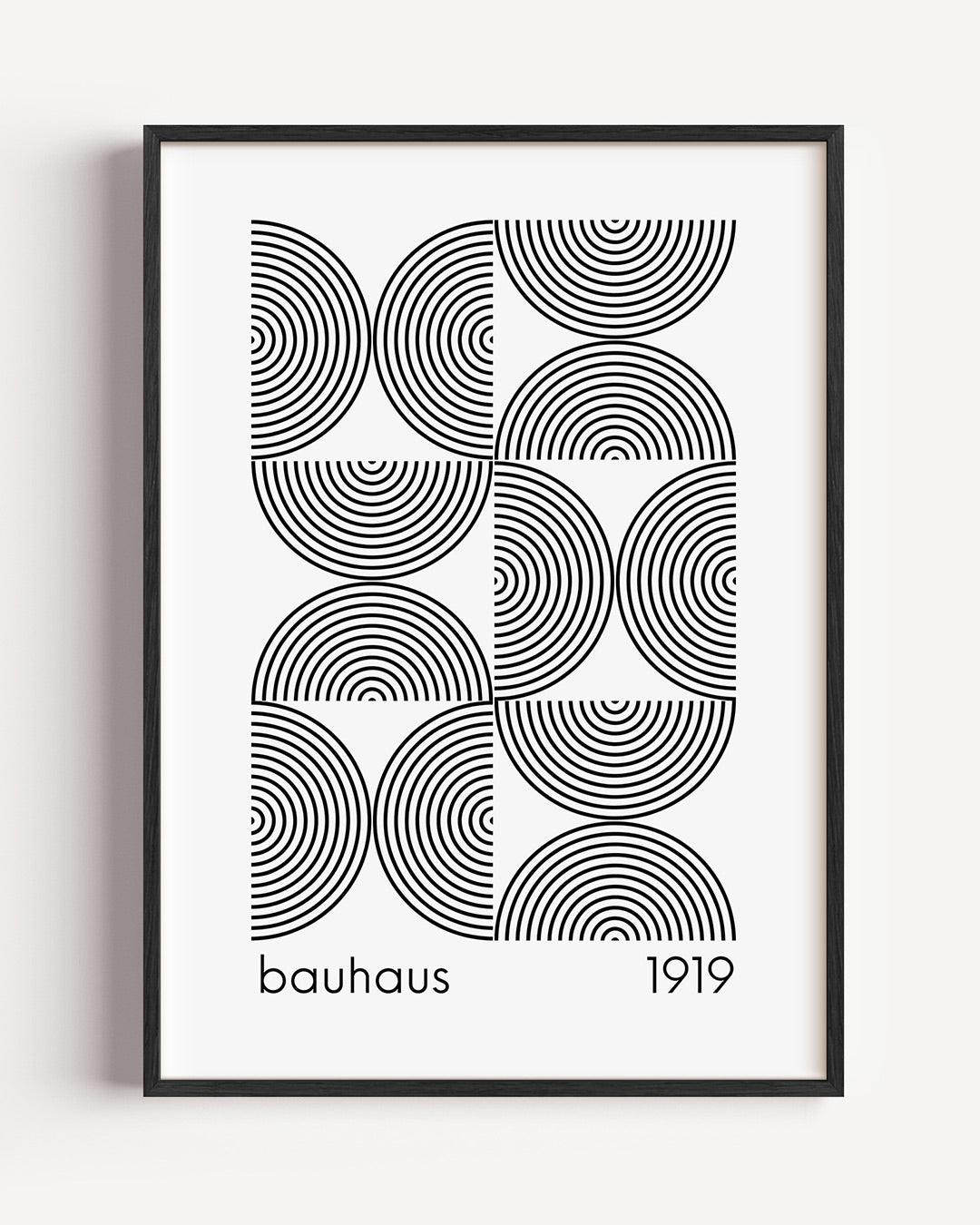 Cirkelpatroon ritme – staande Bauhaus poster als wanddecoratie