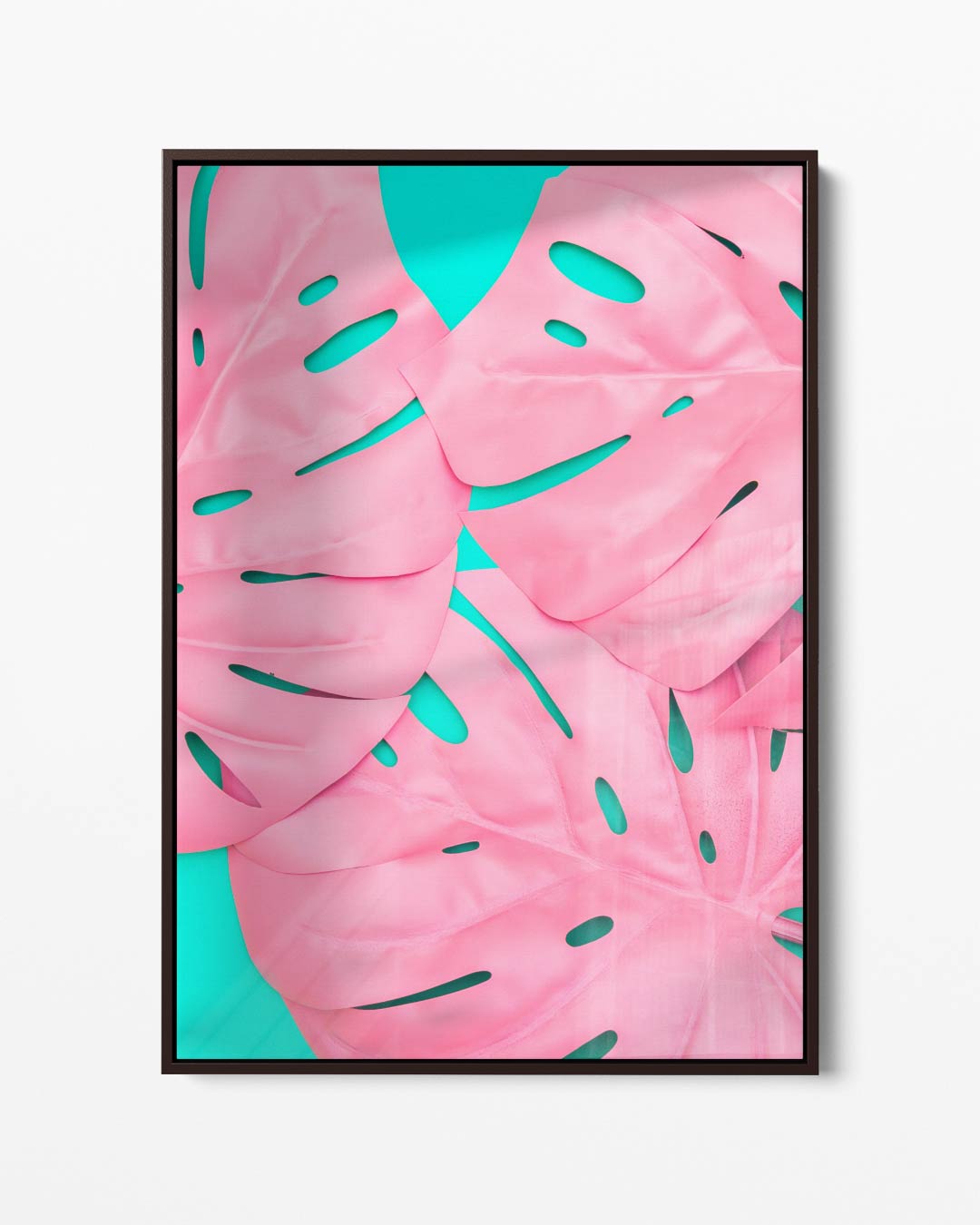 Tropische Roze Bladeren – portret kunstwerk als wanddecoratie