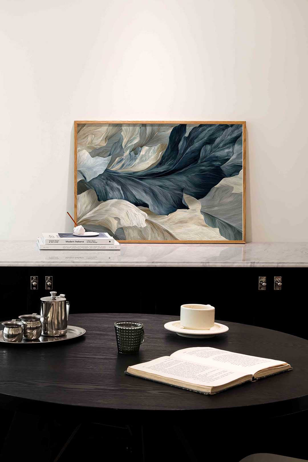 Golvende bladeren – abstracte poster in liggend formaat