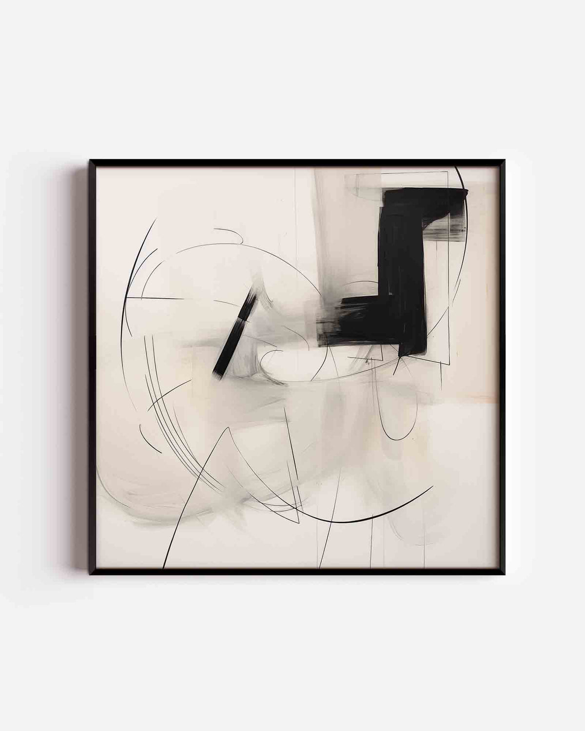 Abstracte lijnen en vlakken – vierkante poster met kleur en vormen als wanddecoratie