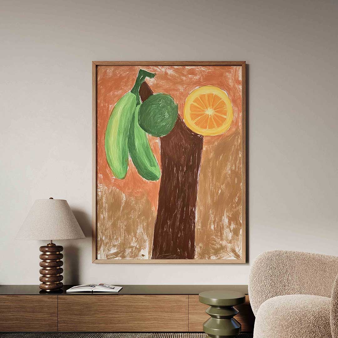 Fruit en boomstam – tropische jungle poster in staand formaat