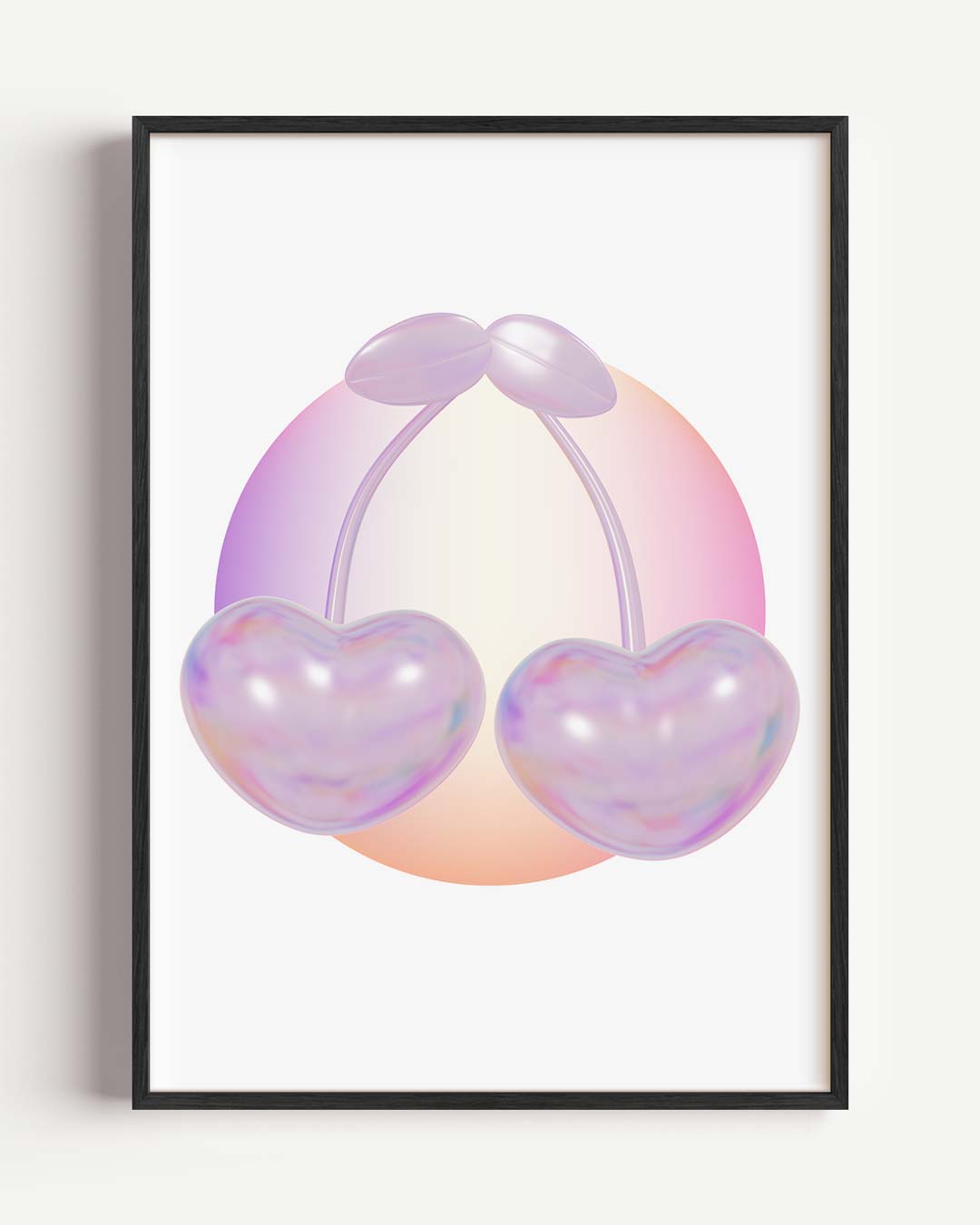 Zachte Pastel Kersen – zomer portret poster als wanddecoratie