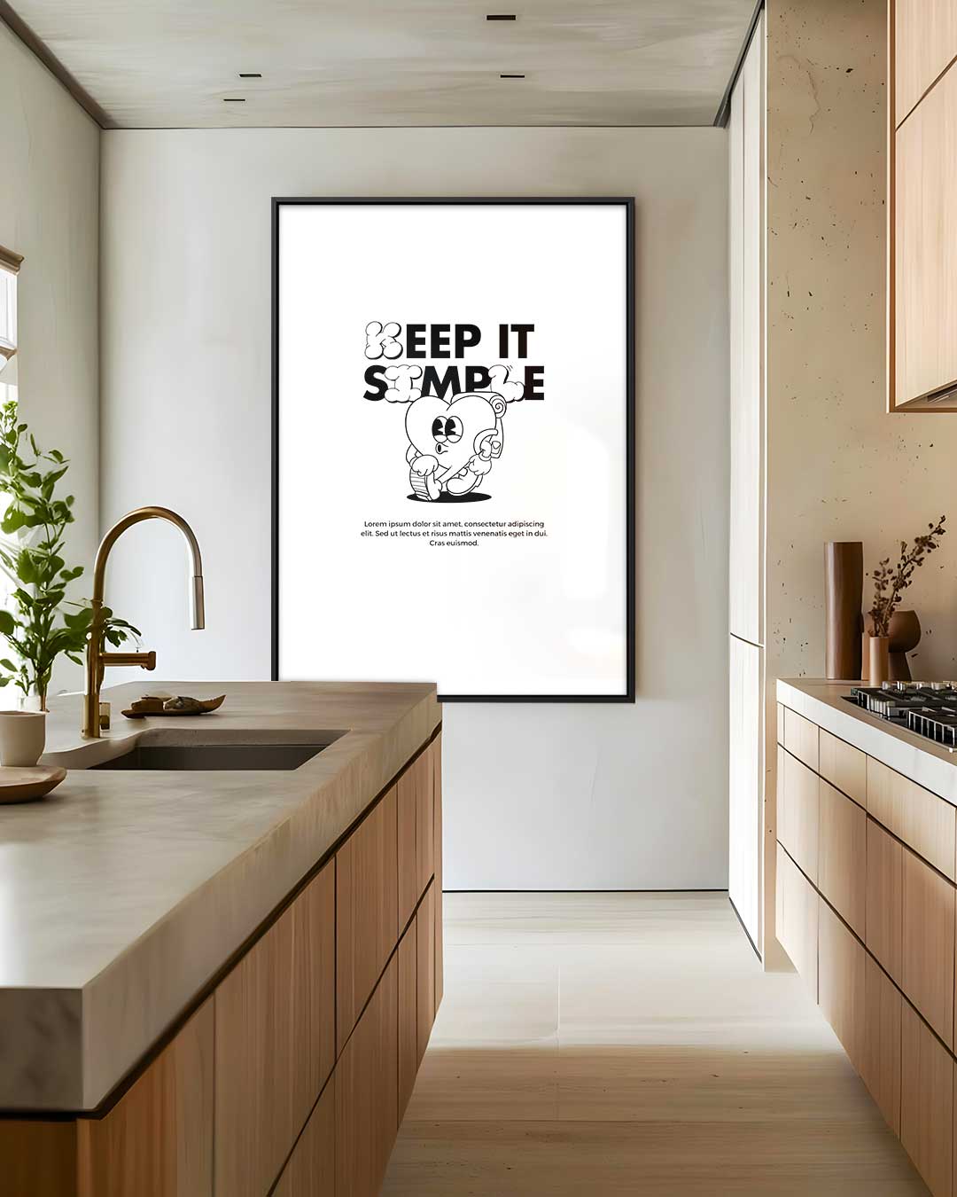 Keep It Simple Illustratie – modern portret kunstwerk van WallArtistic