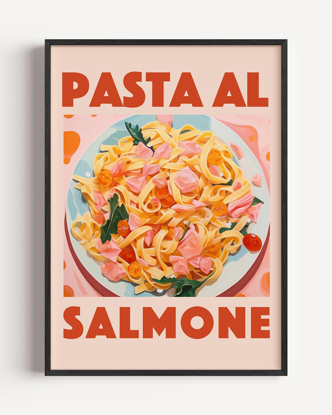 Pasta Al Salmone Keukenposter – keuken portret poster als wanddecoratie
