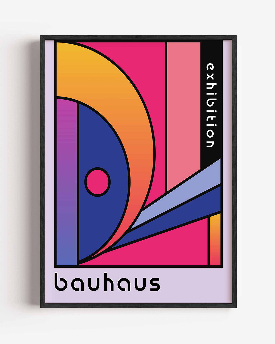 Vormen en kleurvlakken – staande Bauhaus poster als wanddecoratie