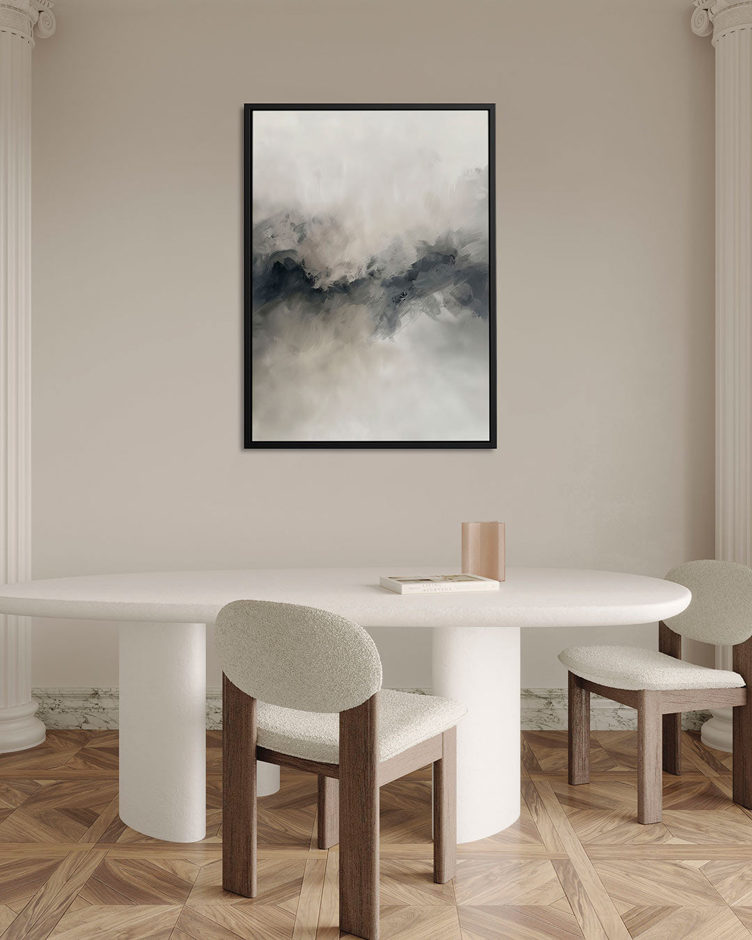 Vloeiende grijstinten – staand wanddecoratie kunstwerk