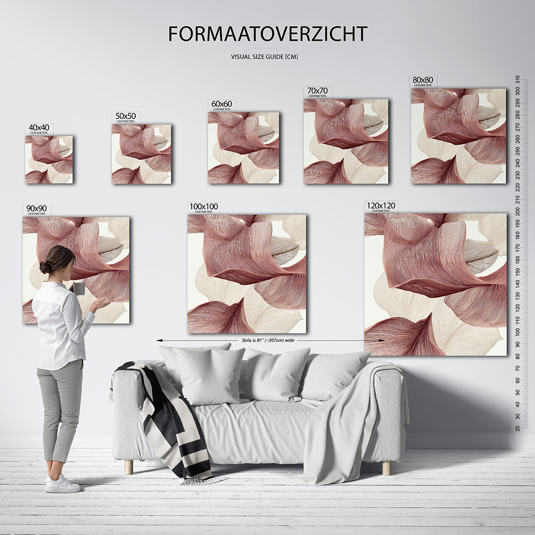 Organische lijnen kunstwerk – materiaalweergave – dit werk toont vloeiende, golvende vormen met fijne lijnen in een harmonie