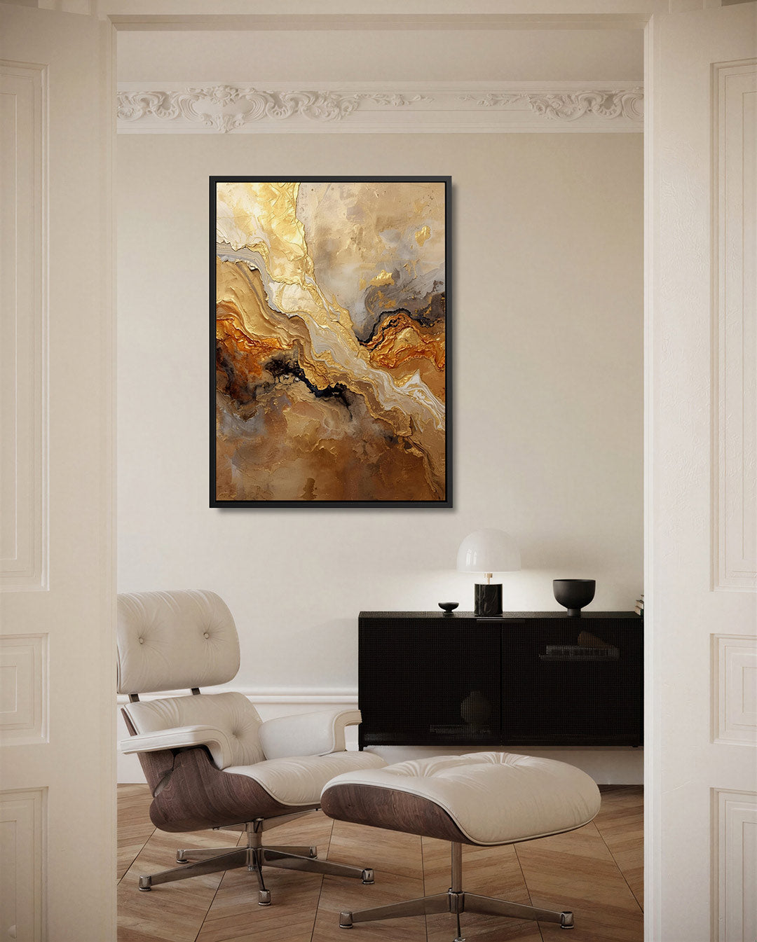 Gelaagde aardetinten – staand wanddecoratie kunstwerk