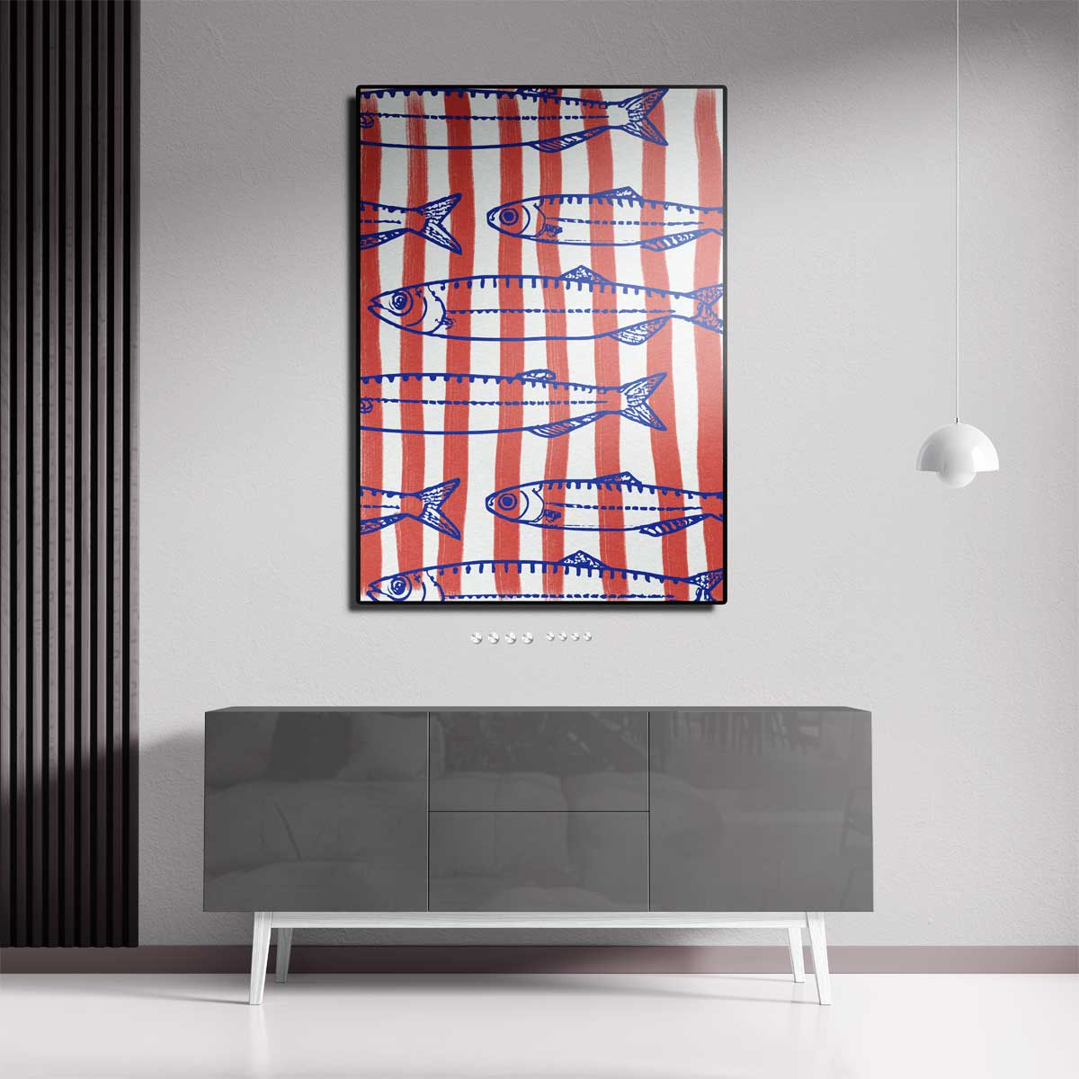 Vrolijke Vissenstrepen – modern portret kunstwerk van WallArtistic