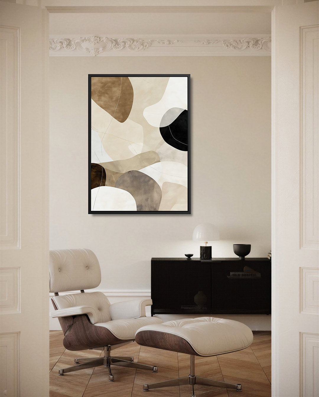 Organische vormen compositie – moderne staande wandkunst