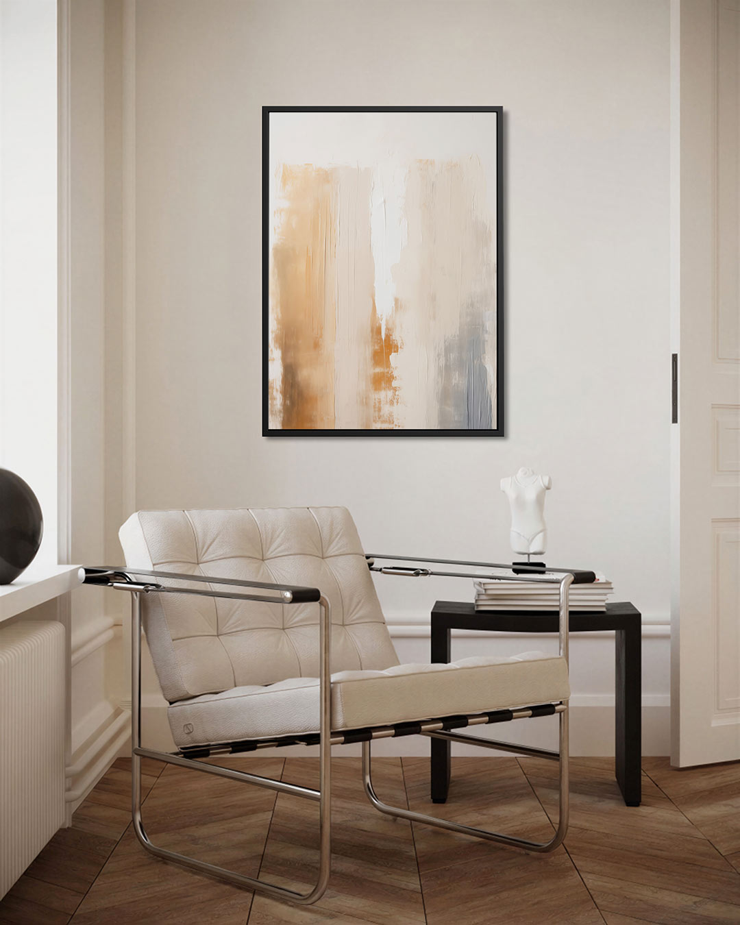 Zachte kleuren compositie – staand wanddecoratie kunstwerk