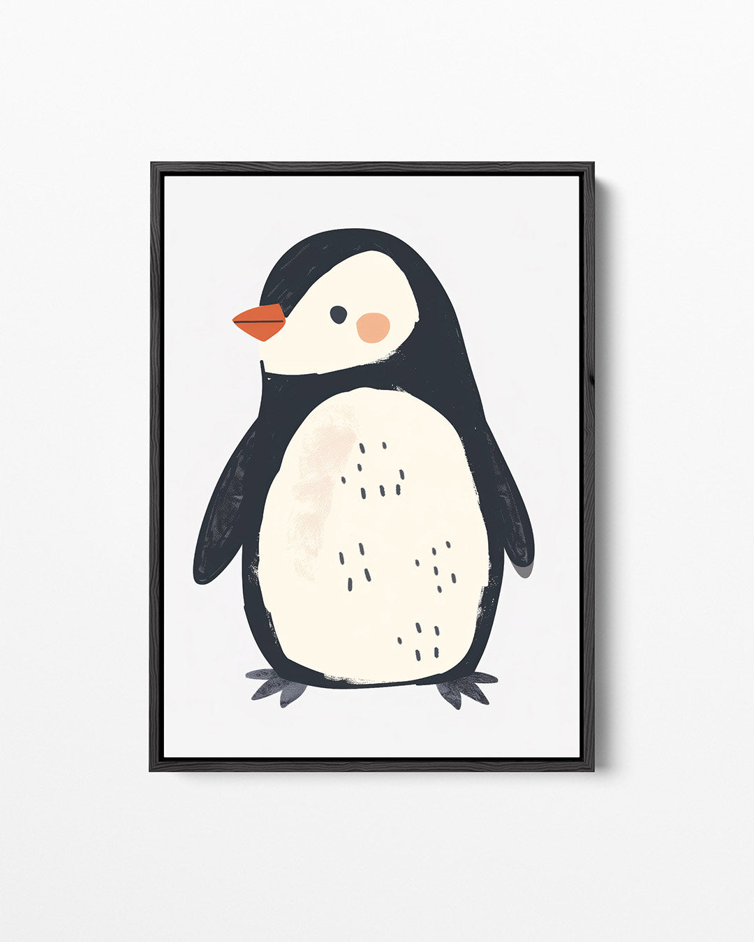 Speelse pinguïn illustratie – staand wanddecoratie kunstwerk