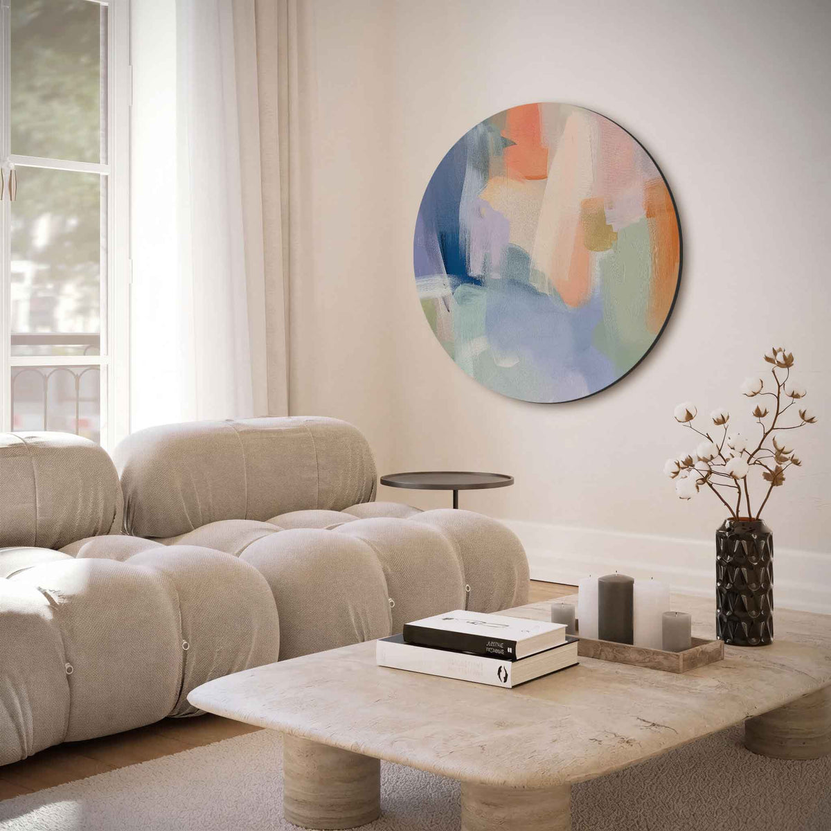 Abstracte vormen – moderne abstracte muurcirkel voor aan de muur