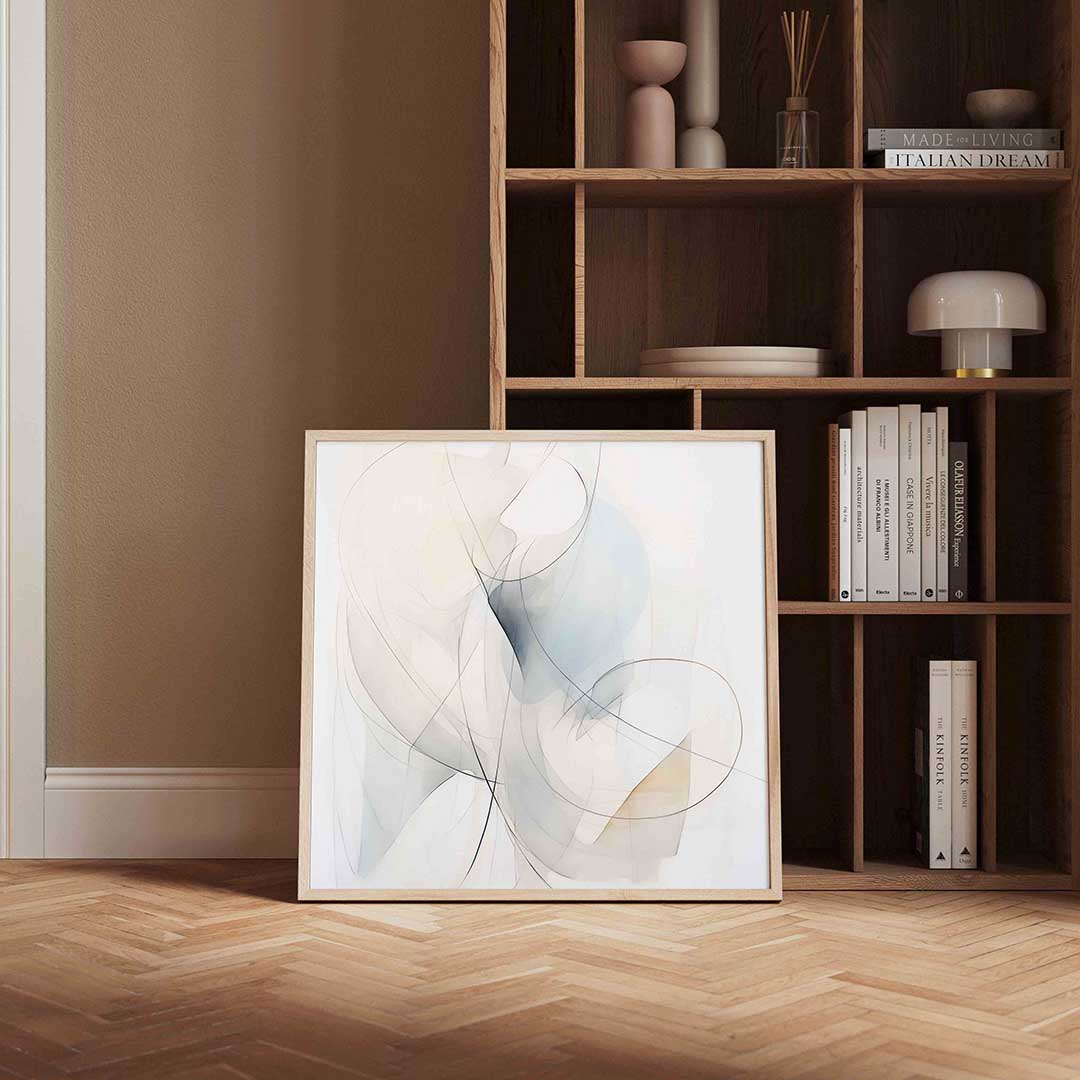 Abstracte lijnen – vierkante wanddecoratie met kleur en vorm van WallArtistic